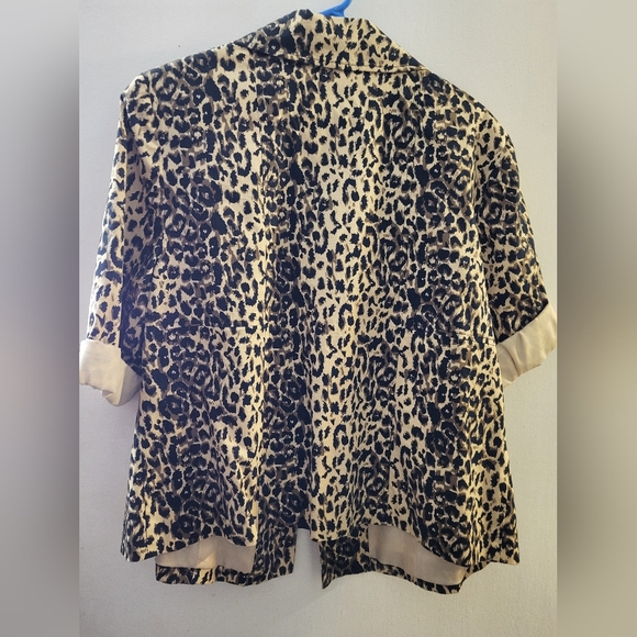 Black and Tan Leopard Print Jacket Size 1x - Picture 2 of 2
